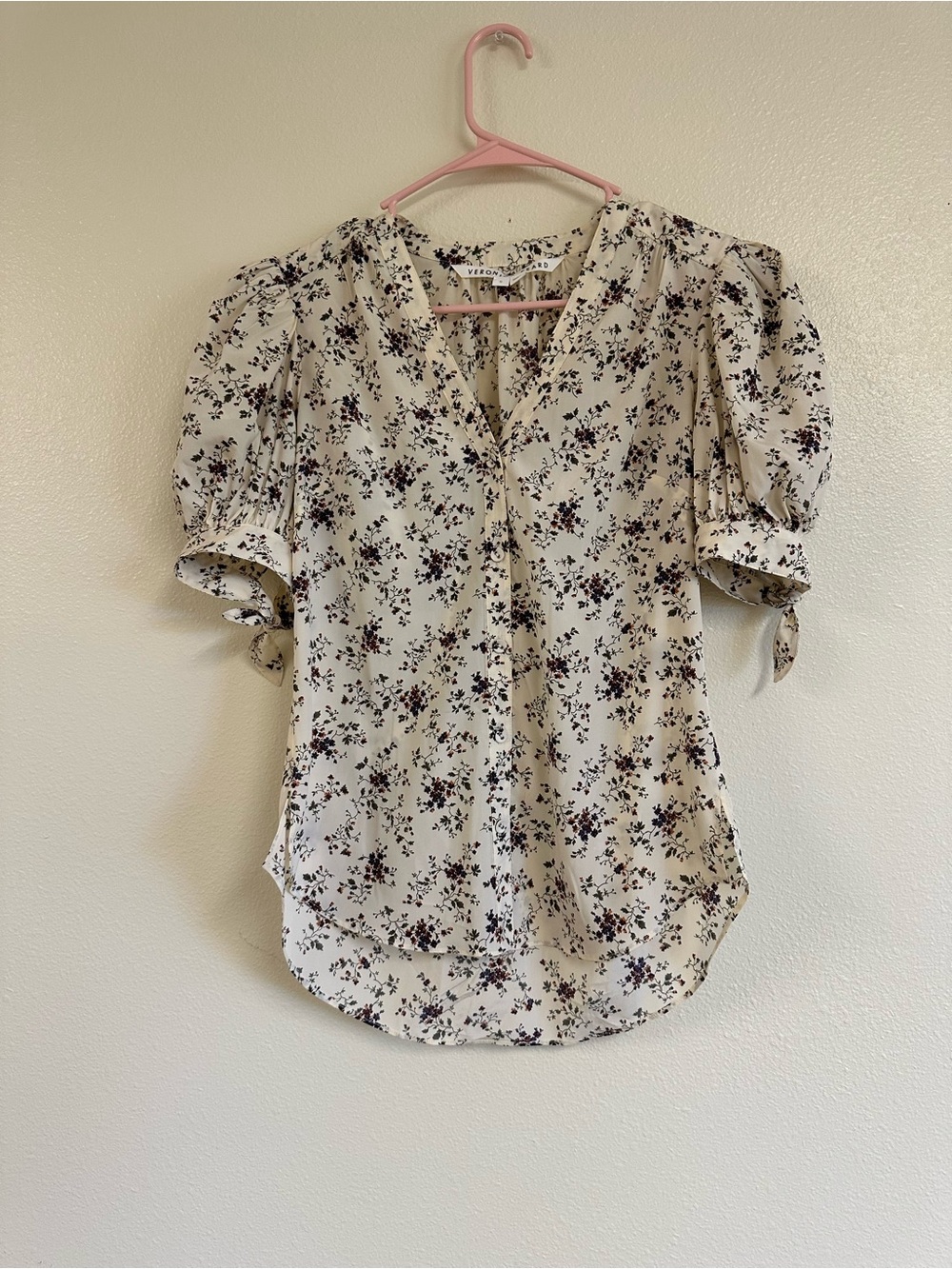 Veronica Beard Gizela Silk Blend Floral Print Puff Sleeve Blouse